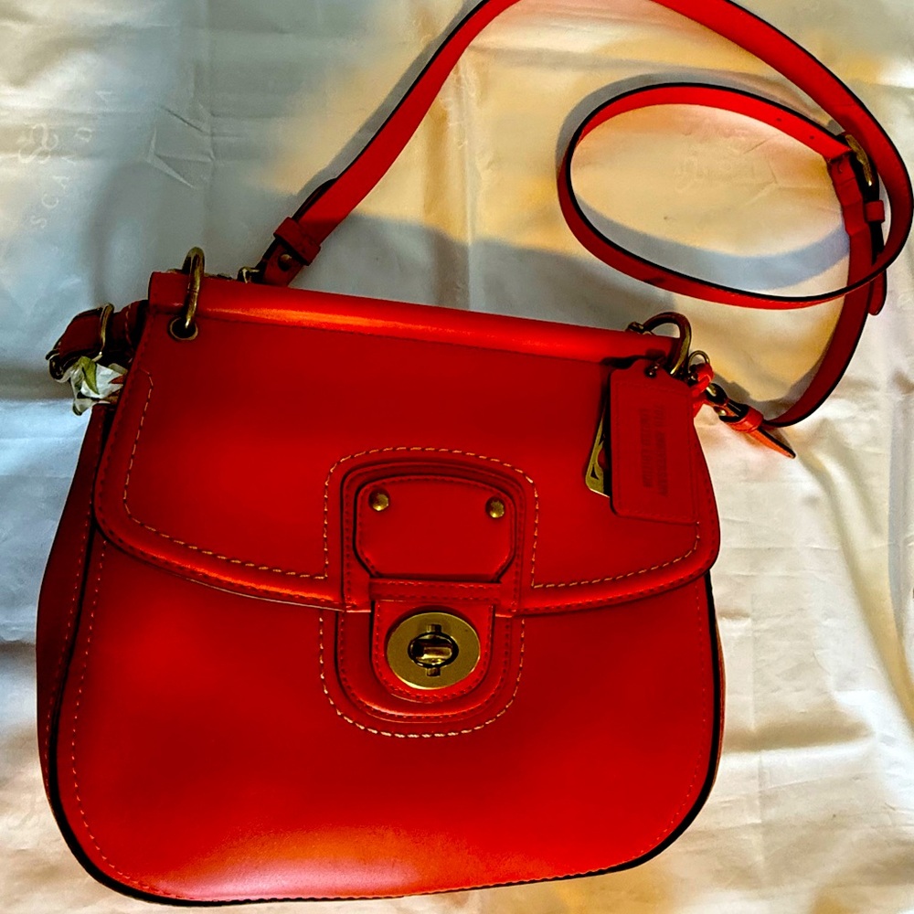 Coach Willis Legacy 70th Anniversary Vermillion Leather Handbag 19132 NEW